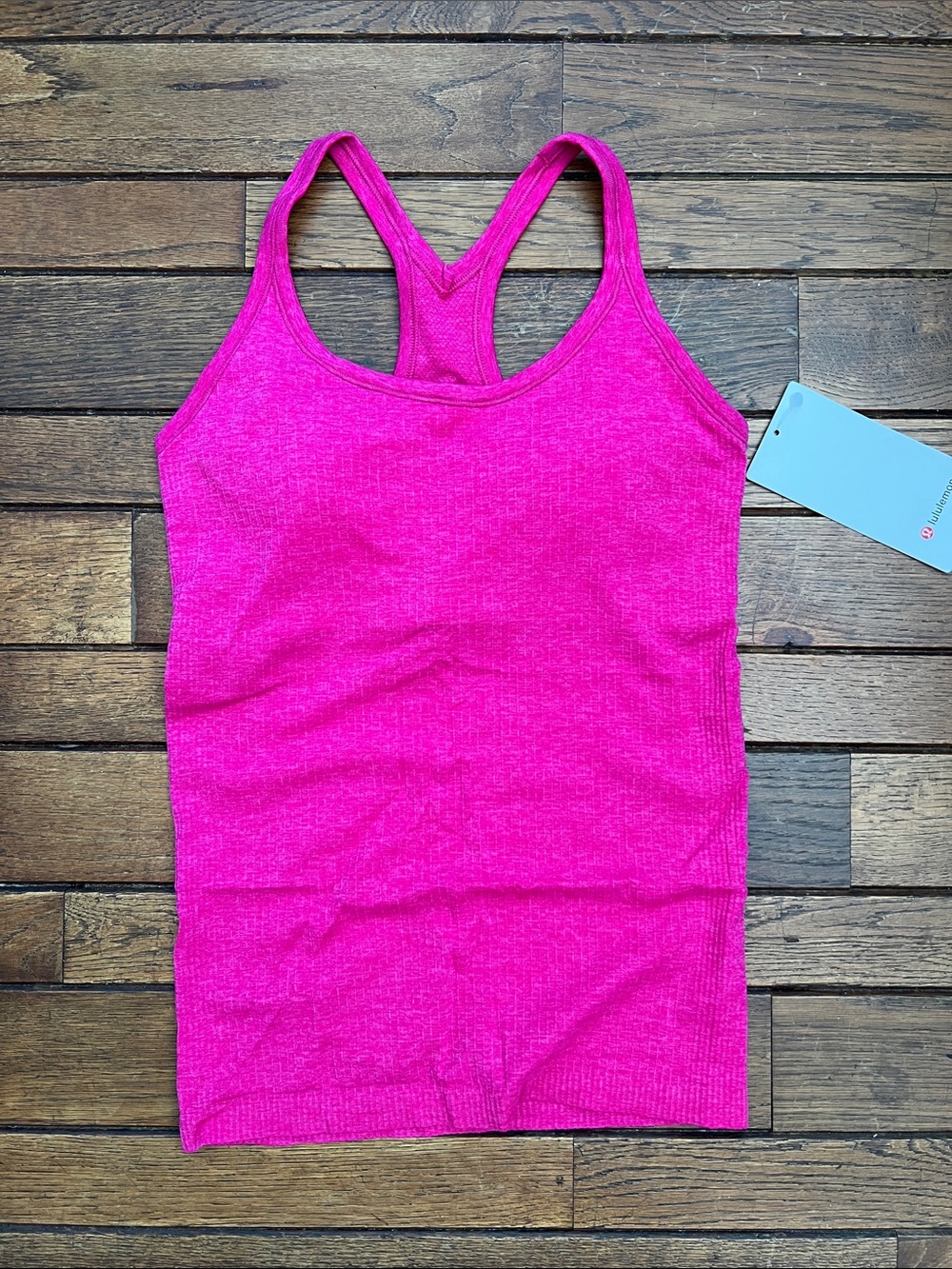 Lululemon Pink Flare Hot Pink Ebb To Street Tank Top Size 6 NWT New With Tags